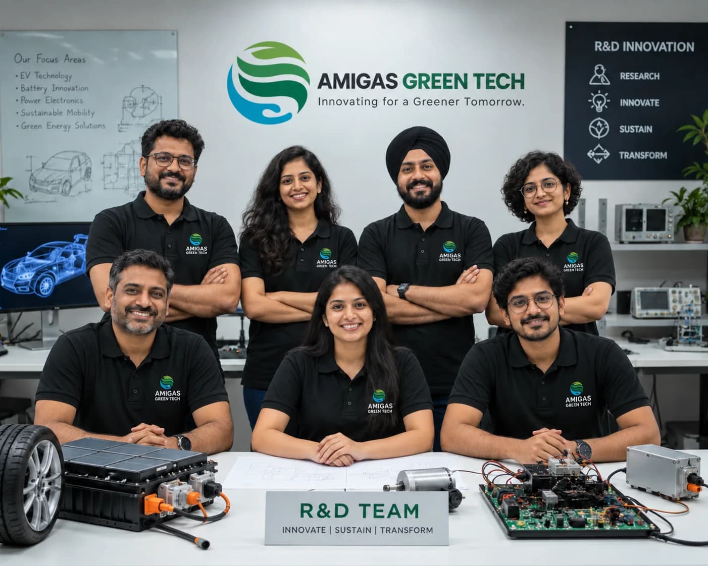 The Amigas Green Tech R&D team in the lab